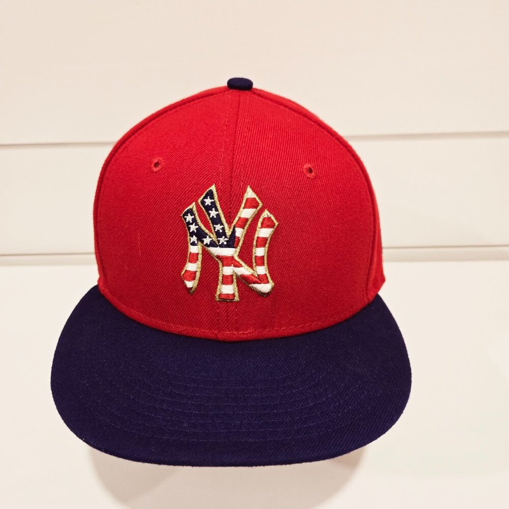 New York Yankees New Era Americana Patch 59FIFTY Fitted Hat - Redv Size 7